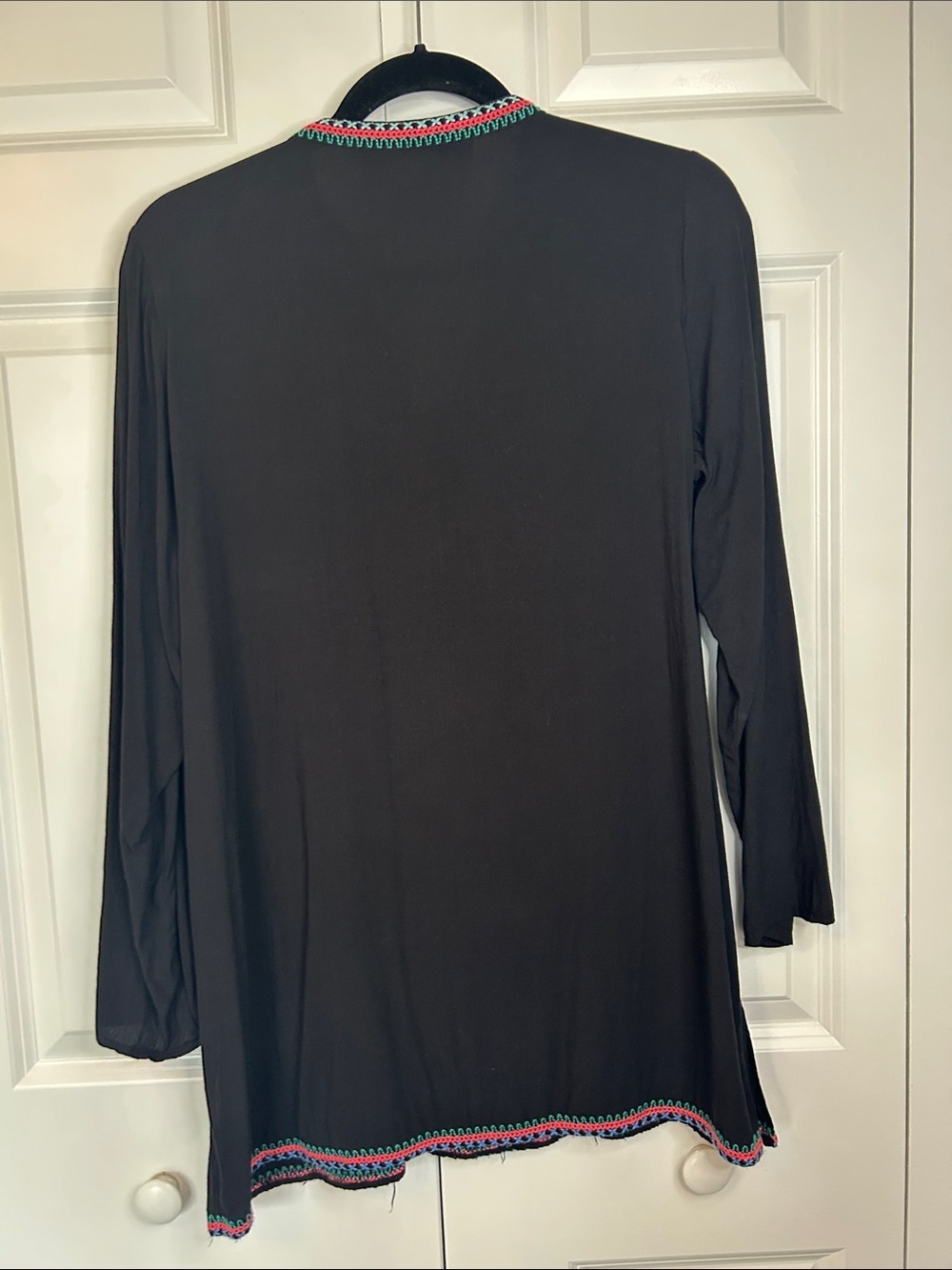 Paparazzi Black Tunic with Multicolor Embroidery - Picture 7 of 7